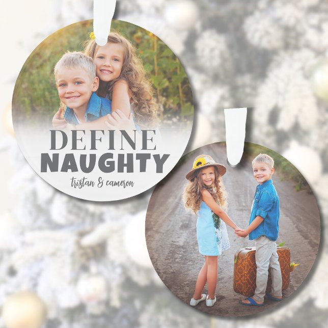 Adorno Definir foto infantil traviesa (Define Naughty Kids Photo Ornament )