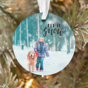 Adorno Deja que nieve Foto de Navidad personalizada