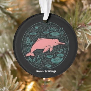 Adorno Delfín del río rosa Boto Arte de vida silvestre Sa