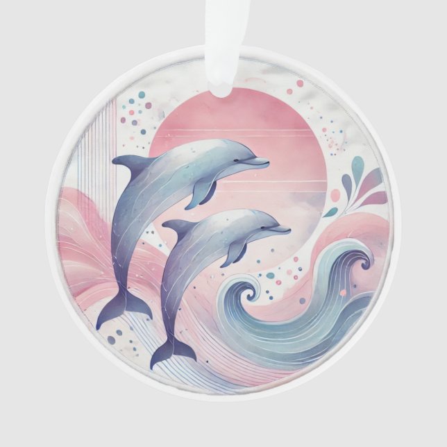 Adorno delfines de pasteles suaves (Anverso)