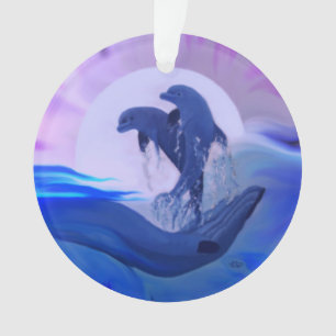 Adorno Delfines en la luna