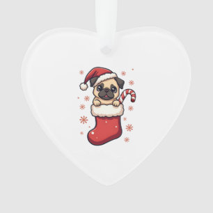 Adorno Delicia de Pug Santa