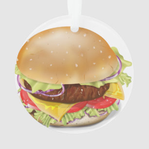Adorno Deliciosa hamburguesa o cheeseburger.