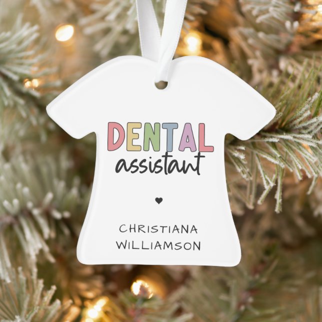 Adorno Dental Assistant de nombre personalizado (Árbol)