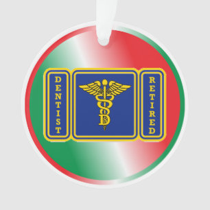 Adorno Dentista retirado Caduceus Shield Personalizado