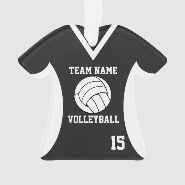 Adorno Deporte de voleibol Jersey negro con foto (Anverso)