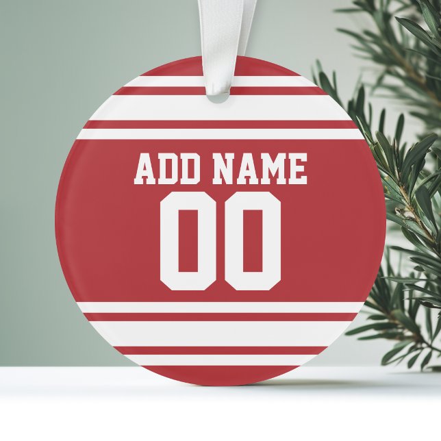 Adorno Deporte Jersey con su nombre y número (Personalized Ornament - Sports Jersey Theme)
