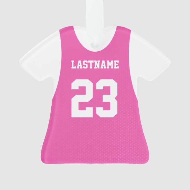 Adorno Deporte Jersey Rosa con número (Reverso)