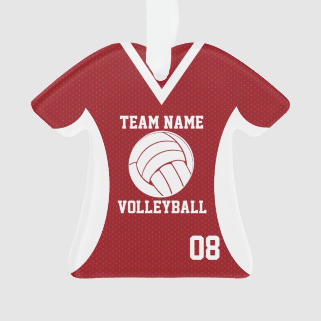 Adorno Deportes de voleibol Jersey Red con foto (Anverso)