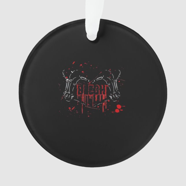 Adorno Desglose de Blegh, Manos Skeleton Heart, Banda Emo (Anverso)