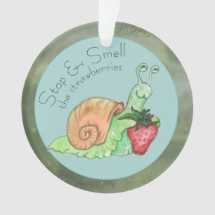 Adorno Detener y oler el caracol de las fresas