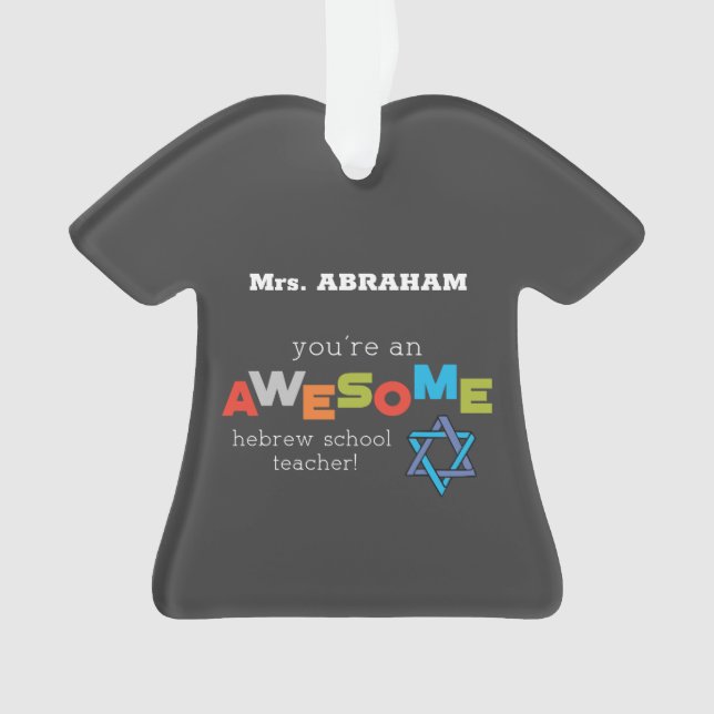 Adorno Día de Apreciación de Maestros en Escuela Hebrea,  (Anverso)