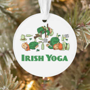 Adorno Día de San Patricio divertido Yoga irlandés