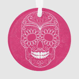 Adorno Día del cráneo rosado muerto