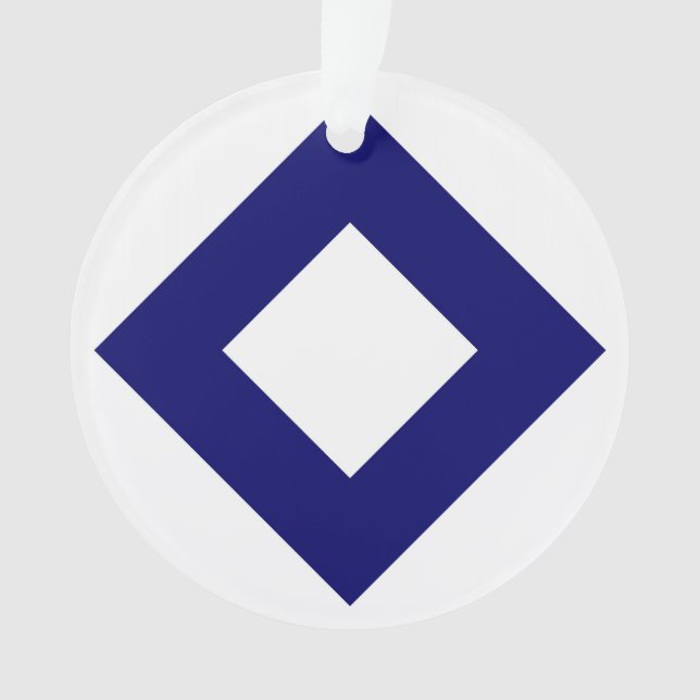Adorno Diamante blanco, borde azul negrita (Anverso)