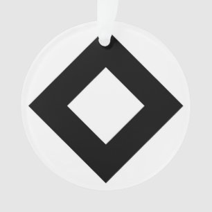 Adorno Diamante blanco, borde negro negrita