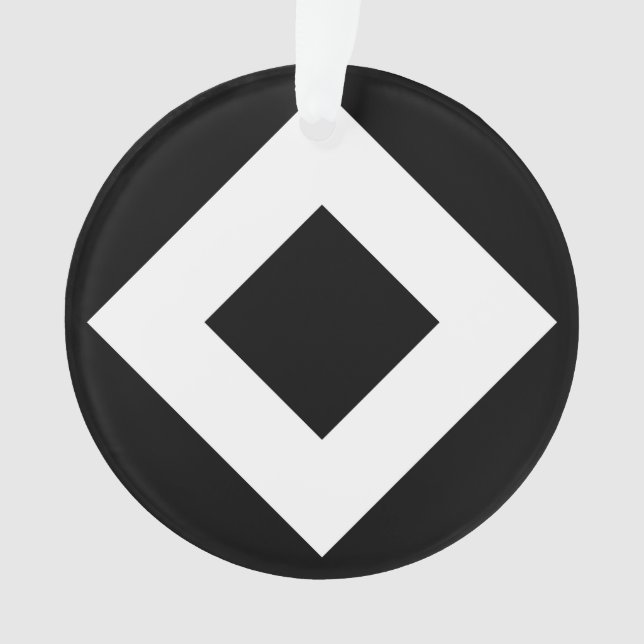 Adorno Diamante negro, borde blanco negrita (Anverso)