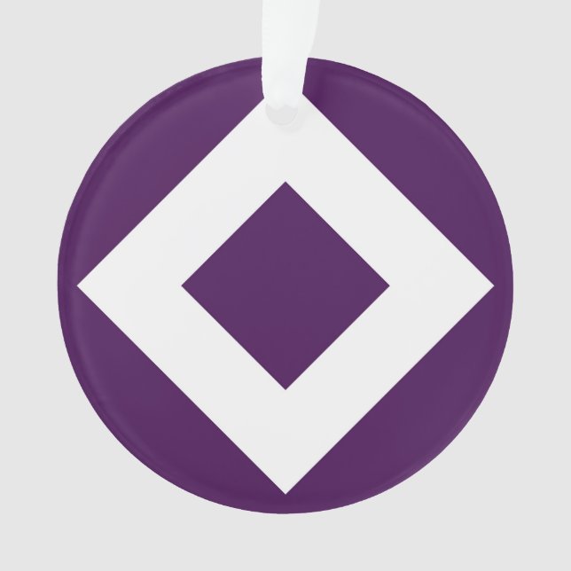 Adorno Diamante Púrpura Profundo, Borde Blanco Negrita (Anverso)