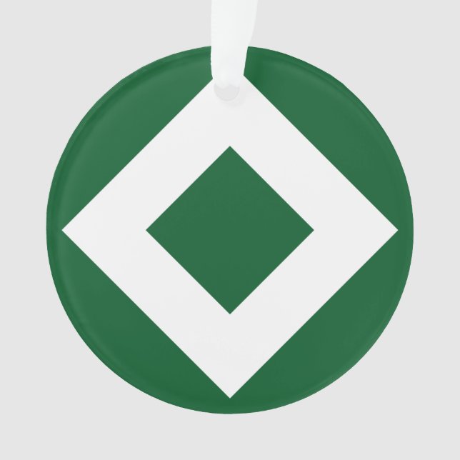 Adorno Diamante verde, borde blanco negrita (Anverso)