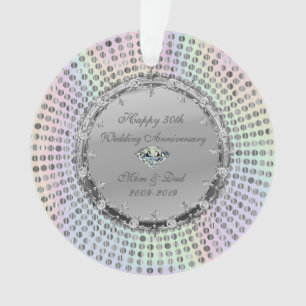 Adorno Diamantes plateados punteados 50 aniversario de bo