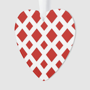 Adorno Diamantes rojos sobre blanco