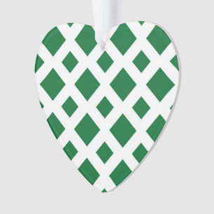 Adorno Diamantes verdes sobre blanco