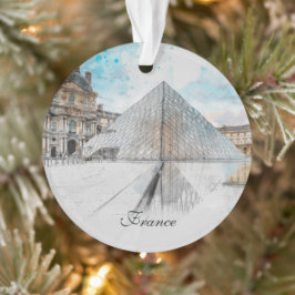 Adorno Dibujo acuarela del Louvre París, Francia