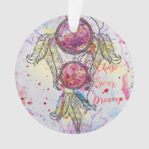 Adorno Dibujo acuarela Dreamcatcher "Chase your Dreams"