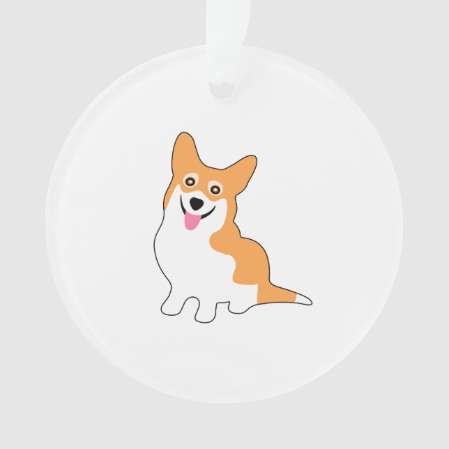 Adorno Dibujo animado sonriente del Corgi Galés del (Anverso)