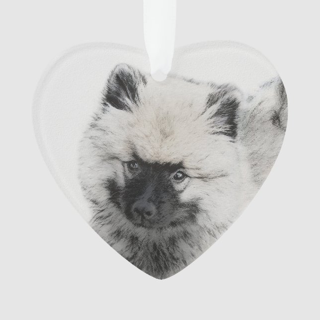 Adorno Dibujo de cachorros de Keeshond - Arte de perros o (Anverso)