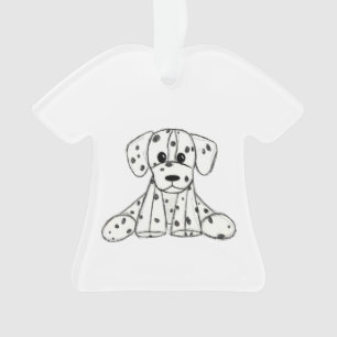 Adorno Dibujo de perro de peluche dálmata contorno simple