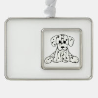 Dibujo de perro de peluche dálmata contorno simple