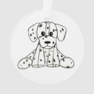 Adorno Dibujo de perros rellenos dálmatas esquema simple 