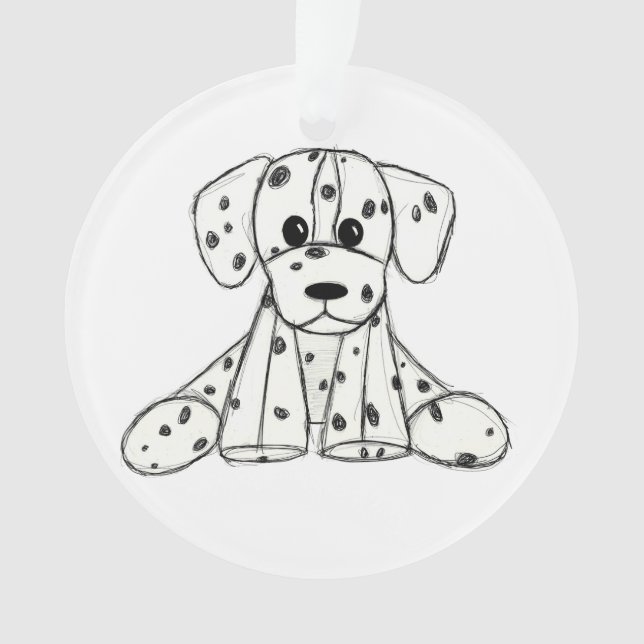 Adorno Dibujo de perros rellenos dálmatas esquema simple  (Anverso)