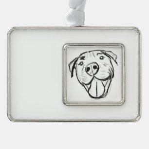 Adorno dibujo de pitbull simple amantes de perros blanco 