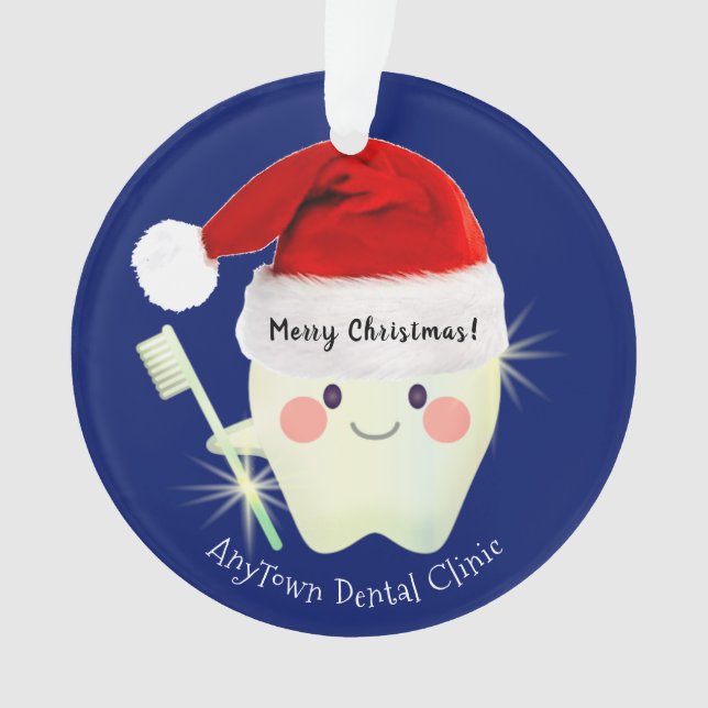 Adorno Diente feliz en Navidades de Santa Hat   (Anverso)