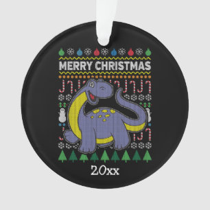Adorno Dino Purple Ugly Navidades Sweater Wildlife Series