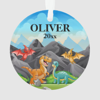 Adorno Dinosaurio de honor navideño personalizado para ni