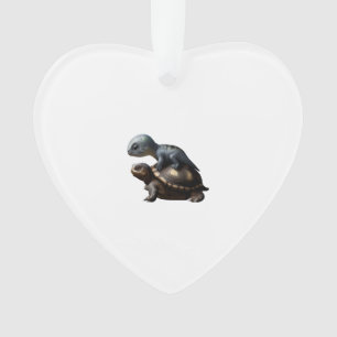 Adorno dinosaurio sobre tortuga Copiar