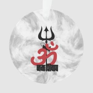 Adorno Dios hindú Shiva Om Namah Shivay con OM tridente