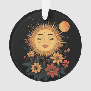Adorno Diosa solar celestial con florlanes florecientes