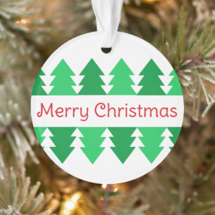 Adorno Diseño de árbol verde de Navidad Simple Red
