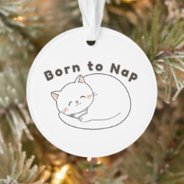 Adorno Diseño de arte de línea de gato dormilón lindo “Na