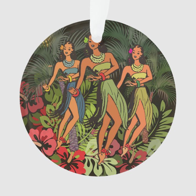 Adorno Diseño de arte Hawaii Aloha Palm Hula (Anverso)