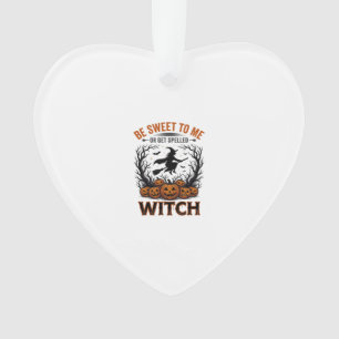 Adorno Diseño de Bruja de Halloween Sé Dulce o Quédate Ma