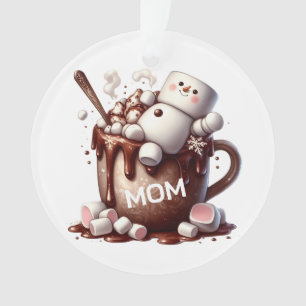 Adorno Diseño de cacao con muñeco de nieve lindo 