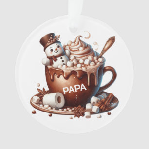 Adorno Diseño de cacao con muñeco de nieve lindo 