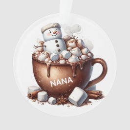 Adorno Diseño de cacao con muñeco de nieve lindo