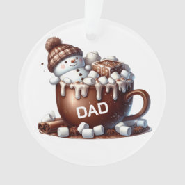 Adorno Diseño de cacao con muñeco de nieve lindo