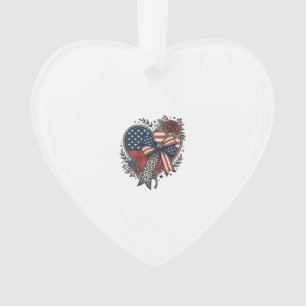 Adorno Diseño de camisa floral con lazo de corazón patrió